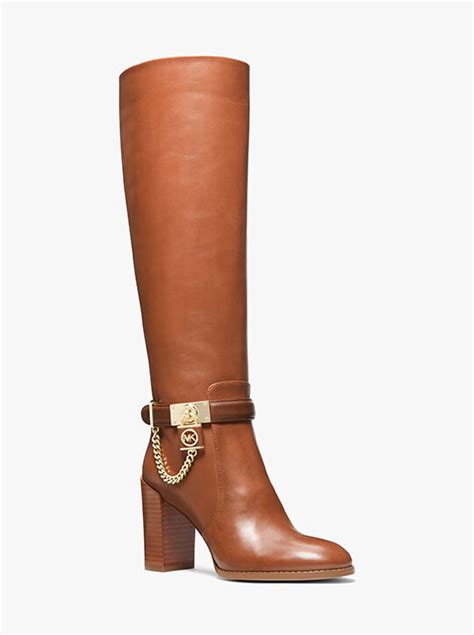 michael kors hamilton embellished leather boot|Hamilton Embellished Leather and Logo Ankle Boot.